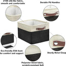 SIMPLE HOUSEWARE Large Fabric Storage Bin, 15" x 11" with Leather Like Handles, 3 Pack, Black by CozyNest Decor