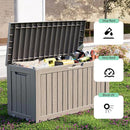 76 Gallon Outdoor Deck Box,Storage Lockable Waterproof Patio Furniture,Garden Tools,Cushions,Pool Accessories Outside Storage Resin Box(Grey) by GreenHaven Gardens