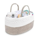 Rope Diaper Caddy - Storage for Baby and Toddler Items - Portable Cotton Organizer Easily Holds Diapers, Wipes, Clothing - Useful for Nursery, Bedroom (Beige, Extra Large) by CozyNest Decor