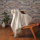 CUDDLE DREAMS Silk Throw Blanket with Hand-Knotted Fringe, Natural, Soft & Breathable (Ivory) by CozyNest Decor