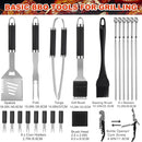 Grilljoy BBQ Accessories Grill Tools Set - 22PCS Stainless Steel Barbecue Grill Accessories for Outdoor Grill with Black Aluminum Case - Grilling Gifts for Men Dad -Grill Tools Kit by GreenHaven Gardens