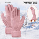 Geyoga 2 Pairs Women's Winter Touch Screen Gloves Soft Warm Fleece Lined Knit Elastic Cuff Winter Texting Gloves by TinyTreasures Baby Boutique