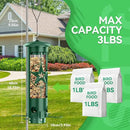 Squirrel Proof Bird Feeders for Outdoors Hanging, Metal Squirrel Proof Bird Feeder with Gravity Protection, 3LB Large Capacity Wild Bird Feeders for Outside Finch, Cardinal, Blue Jay (Green) by GreenHaven Gardens