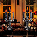 TURNMEON 2 PCS Skull Halloween Candles Lamp,Halloween Decorations Indoor 3-Candles Candelabra LED Lights Battery Operated Candles Holder, Halloween Decor for Home Table Party Room Scary Haunted House by CozyNest Decor