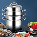 3 Tier Stainless Steel Cookware Pot Saucepot Steamer by LJGDeals