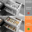 AMBIRD Bamboo Spice Drawer Organizer with Non-slip Mat,4 Tier Jar Spice Rack Tray 9.5'',Seasoning Organizer for Kitchen,Cabinet,Drawers,Countertop by CozyNest Decor