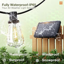 addlon 33(27+6) FT Solar String Lights Waterproof,Patio Light Solar Powered with Remote& USB Port 9+1 LED Shatterproof Bulbs 3 Lighting Modes Outdoor for Camping Backyard Garden by CozyNest Decor