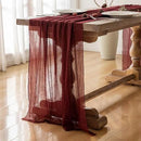 6pcs Burgundy Cheesecloth Table Runner Gauze 120 Inch 10 FT Rustic Boho Cheese Cloth Runner for Wedding Baby Shower Bridal Shower Engagement Birthday Party Long Sheer Home Decorations by CozyNest Decor