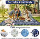 GAOMON Outdoor Rugs for Patio 9x12 Waterproof Reversible Plastic Straw Rug, Large UV-Resistant Portable RV Camping Mats, Indoor Outdoor Medallion Carpet for Deck Porch Garden, Dark Blue & White by CozyNest Decor
