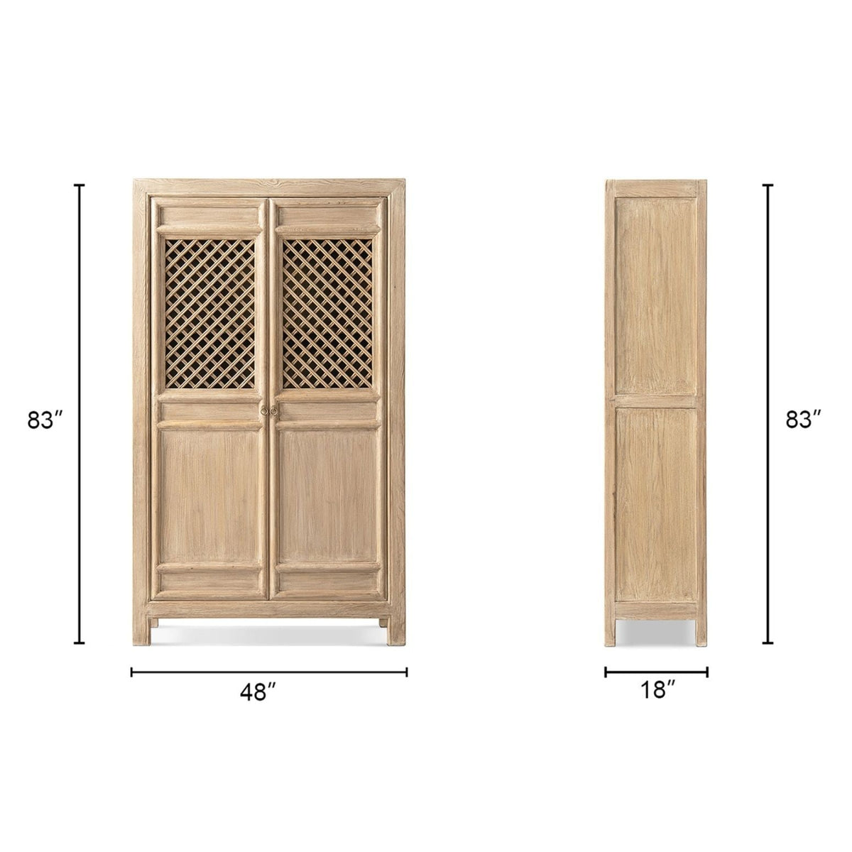 Arden - 2 Door Bookcase Storage Cabinet - Natural, photo 7 of 12