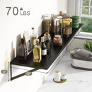 12 Inch Deep Floating Shelves, Black Floating Shelves 48W x 12D, Deep Wall Shelves Bracket Set of 2, Large Display Hanging Floating Shelf for Bathroom, Living Room, Wide Storage Wooden Wall Shelf by CozyNest Decor