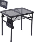 Nice C Table for Grill, Outdoor Table, Camping Table, Outdoor Cooking Table, Picnic Tables, Card Table Adjustable Height, Mesh Bag, Carry Handle (47.3” x 23.7“ x 14.7”/24.2“ Black) by GreenHaven Gardens
