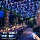 JMEXSUSS Blue&White Icicle Lights Indoor Outdoor, 38.8FT 400 LED Icicle Christmas Lights for Outside, Icicle String Lights with Remote for House Bedroom Fireplace Birthday Party Christmas Decorations by GreenHaven Gardens