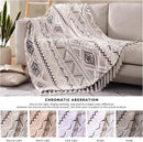 CASAAGUSTO Boho Throw Blanket - Beige and Gray Decorative Blankets with Tassel, Printed Flannel Bohemian Blanket for Chair, Bed, Sofa, Couch(60 * 80, Beige and Gray) by CozyNest Decor