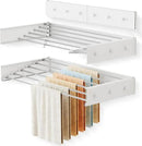 Upgrade Drying Rack Clothing,Clothes Drying Rack Wall Mounted,Laundry Drying Rack Wall Mount,Foldable,Collapsible,Retractable,6 Aluminium Poles,with Hooks,(White 35.5" by CozyNest Decor