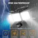 UME Solar Outdoor Lights 302 LED 3000LM, IP65 Waterproof Motion Sensor Outdoor Lights, 3 Heads Solar Security Flood Lights 270 Wide Lighting Angle with 3 Modes for Garden Patio Yard - 2 Pack by GreenHaven Gardens