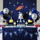 TONIFUL 4 Set Black and Blue Silver Balloon Centerpieces for Table,Balloon Stand Kit for Graduation Decorations 2025 Party Decorations,New Year,Anniversary,Birthday Decoration for men,Father's Day by TinyTreasures Baby Boutique