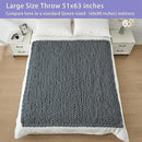 Bigacogo Chunky Knit Throw Blanket for Couch, 51x63 inches, 100% Hand Knitted with Thick Jumbo Chenille Yarn, Cozy Soft Large Rope Knot Cable Crochet Blankets for Sofa Bed Living Room, Iron Gray by CozyNest Decor