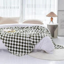 LOMAO Throw Blankets Flannel Blanket with Checkerboard Grid Pattern Soft Throw Blanket for Couch, Bed, Sofa Luxurious Warm and Cozy for All Seasons (Dark Olive, 50"x60") by CozyNest Decor