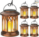 KOOPER 4 Pack Solar Lantern Outdoor Lights, Hanging Solar Lanterns Outdoor Decorative, Lanterns LED Flickering Flameless Candle Mission Lights for Yard Table Garden Decor by GreenHaven Gardens