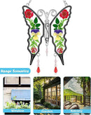 KY&BOSAM Butterfly Suncatcher DIY Gifts for Mom Ornament for Window Pressed Flower Between Wings Glass Metal Engraved No Charm Gifts for Mom Mother's Day Valentine's Birthday Thanksgiving Christmas