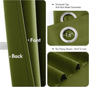 MIULEE Light Olive Green Blackout Curtains for Bedroom Living Room 84 Inches Long 2 panels, Thermal Insulated Room Darkening Drapes Grommet Top Noise Reducing Light Blocking Window Curtains 40x84 Inch by TinyTreasures Baby Boutique