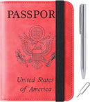 Passport Holder Cover Wallet Travel Essentials Leather Rfid Blocking Case Vacation Luggage Must Haves Travel Accessories for Men Women (116