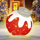 BRIGHTDECK Outdoor Christmas Ornaments, Lighted Pop-Up Outdoor Holiday Ball Decoration with 80 LED Lights, 8 Light Modes, Lighted Collapsible Holiday Decorations for Yard, Home (Red) by CozyNest Decor