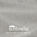 Sunbrella Square Corner Seat Cushions, 19" x 19" x 3", Set of 4, Indoor Outdoor Water Repellent Universal Chair Pads with Ties for Patio Furniture, Garden Dining Chairs, Specrtum Pebble by GreenHaven Gardens