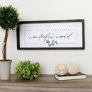 Simply Said, INC Farmhouse Frames What a Wonderful World Wooden Sign, Rustic Framed Wall Art, Inspirational Farmhouse Home Decor, 10 x 24 Inch