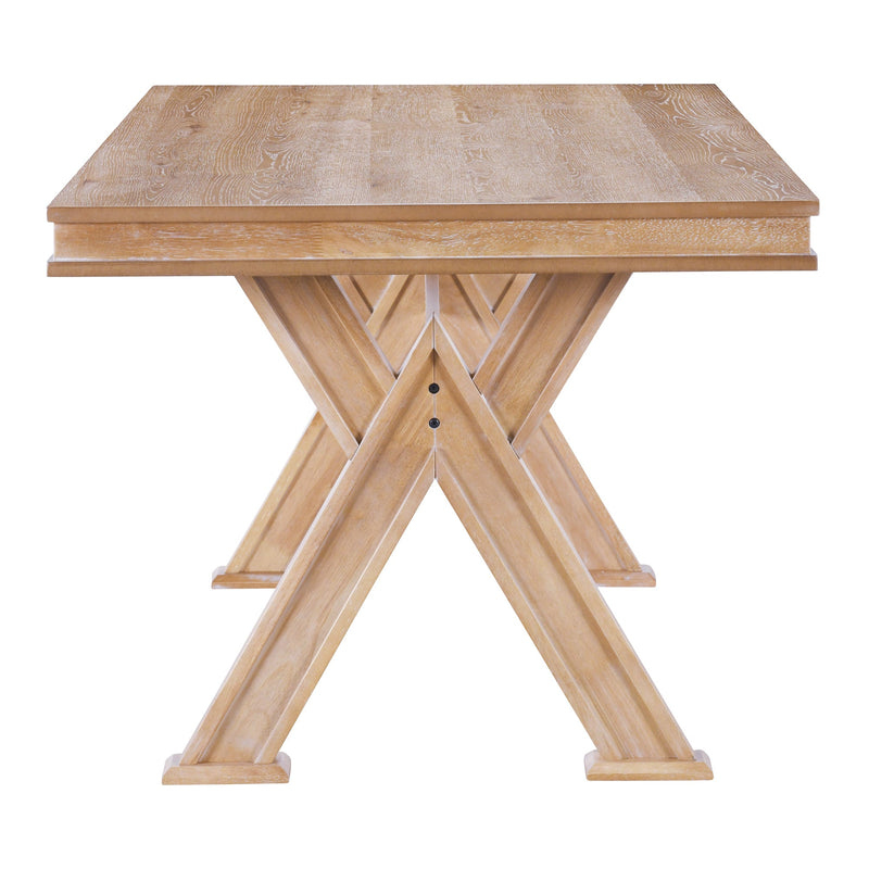 6-Piece Retro 59"L Rectangular Dining Table Set, Table with Unique Legs and 4 Upholstered Chairs & 1 Bench for Dining Room and Kitchen (Natural Wood Wash)