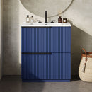 Fluted Bathroom Vanity With Ceramic Sink, Freestanding Cabinet by HouseOfZazla