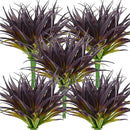32 Pcs Artificial Grass Fake Grass Plants 17.3in Outdoor Plants UV Resistant Faux Greenery Stems for Home Window Garden Office Patio Pathway Front Porch Halloween Décor Light Green & Purple by GreenHaven Gardens