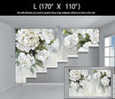 Vintage Floral Wallpaper Bedroom Hand-Painted White Peonies Flowers Wall Mural Children's Room (Not Peel and Stick) by CozyNest Decor