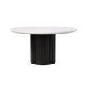 Jaramillo - Round Dining Table With Engineered Marble Top - Engineered Marble Top & Black