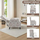 UIXE Recliner Chairs Set of 2, Fabric Upholstered Armchair Pushback Accent Chair for Living Room, Floral Rivet Trim Club Chair Home Theater Single Sofa Bedroom Side Reading Seat - Beige Pattern by CozyNest Decor