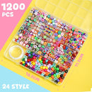 Gionlion 1200 Pcs Polymer Clay Beads Bracelet Making Kit, 25 Style Animal Fruit Flower Butterfly Bunny Pony Letter Beads Charms for Jewelry Making, DIY Art and Crafts Toys Gifts for 4+ Year Old Kids by TinyTreasures Baby Boutique