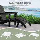 WestinTrends Dylan Outdoor Patio HDPE Adirondack Ottoman Footrest, Black by CozyNest Decor
