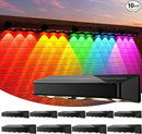 Solar Fence Lights 10 Pack, Outdoor Fence Light with 11 Modes RGB Color Glow LED Solar Lights, IP65 Outdoor Waterproof Wall Light, for Patio/Backyard/Deck/Fence/Railing by GreenHaven Gardens