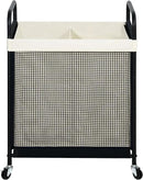 STO STO Laundry Hamper 2 Section, 100L Rolling Laundry Sorter Cart with Removable and Washable Liner Bag, Rolling Clothes Hamper with Metal Handle for Laundry Room and Bedroom by CozyNest Decor