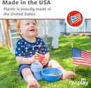 Re-Play 12 Oz. Toddler Bowls for Snack and Everyday Dining - Dishwasher and Microwave Safe - Made in USA - Set of 3-5.75" x 5.75" x 2" - True Blue by TinyTreasures Baby Boutique