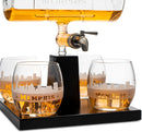 Wine & Whiskey Decanter Set 1100ml with 4 Whiskey Glasses
