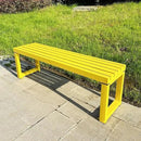 Weatherproof Metal Dining Bench, Outdoor Bench Backless Patio Bench 2-Person Farmhouse Bench Garden Bench for Kitchen, Living Room, Entryway(Yellow,40in) by GreenHaven Gardens