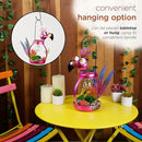 Alpine Corporation LYT288SLR-HH Solar-Powered Metal Flamingo w/Garden Enclosed LED Light, Solar Patio Décor, 16''H, Pink by GreenHaven Gardens