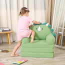 Foldable Kids Sofa, Triceratops Toddler Couch with Tri Folding Foam Cushions, Comfy Kids Couch for Age 3-6 by TinyTreasures Baby Boutique