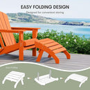 WestinTrends Dylan Outdoor Patio HDPE Adirondack Ottoman Footrest, Orange by CozyNest Decor