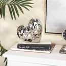 Deco 79 Porcelain Ceramic Heart Decorative Sculpture Dimensional Angled Origami Inspired Home Decor Statue, Accent Figurine 8" x 3" x 8", Silver by CozyNest Decor