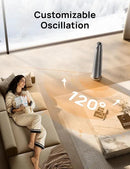 Dreo Space Heater Indoor, 30" Electric Heaters with Remote, 120° Oscillation, Adjustable Thermostat, 5 Heat & 3 Fan levels, 8 Safety Protections, 25dB Quiet, 1-12H Timer, Large Room Bedroom, Silver by CozyNest Decor