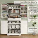 72'' Kitchen Storage Pantry Cabinet, Tall Storage Cabinet with 8 Door Shelves, 2 Cabinets and 1 Drawer, Freestanding Cupboard for Kitchen, Dining Room, Bathroom, Laundry, Off White by CozyNest Decor