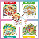 3D Sticker Scene Play Set – 4 Scenes with 300+ Stickers, Reusable Sticker Book, Waterproof Stickers for Kids & Adults by TinyTreasures Baby Boutique